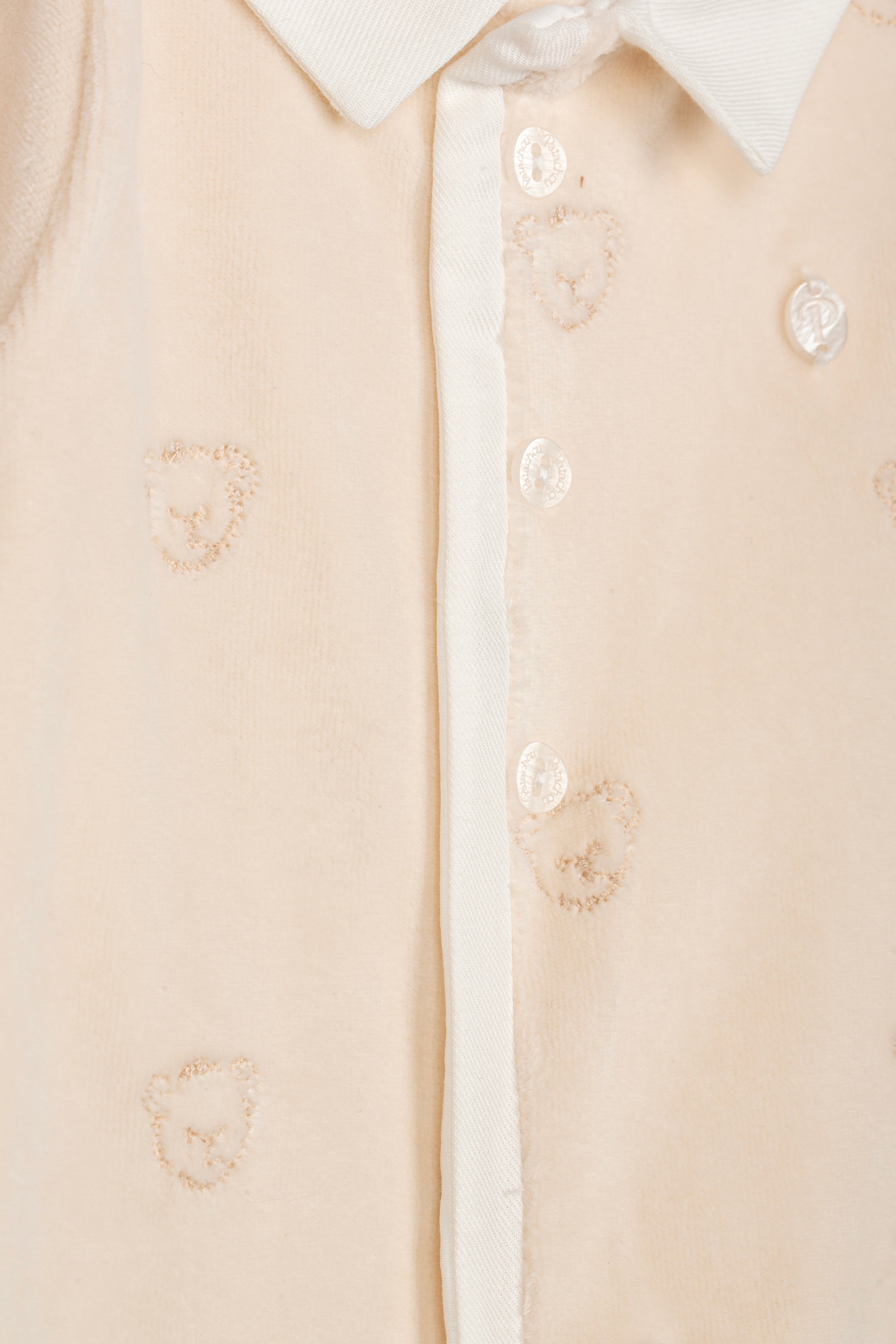 Babygrow cru com bordado de ursinhos da Patachou "Ecru"