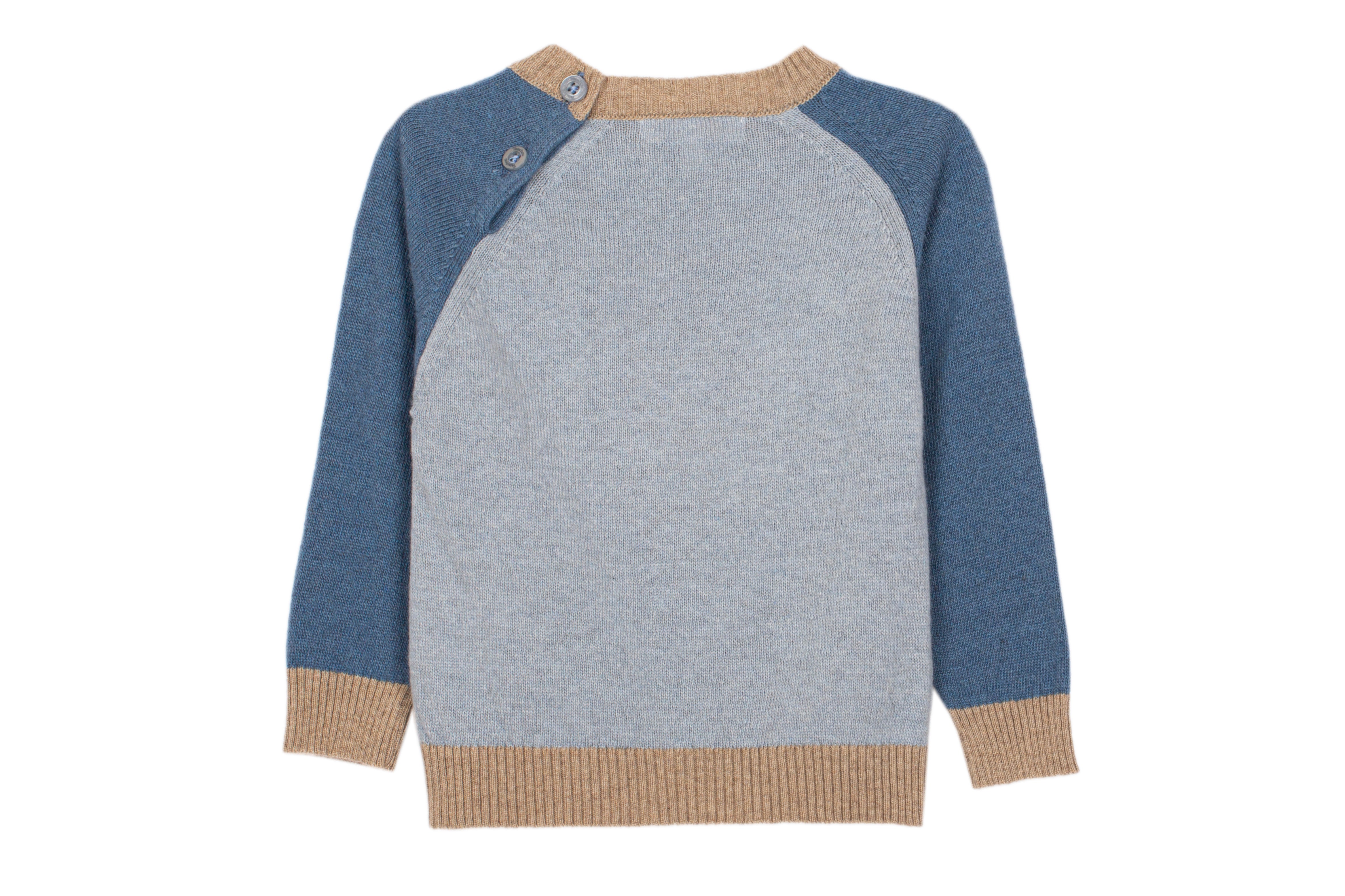 Conjunto camisola em malha azul-claro e calça azul flanela da Patachou "Blue"