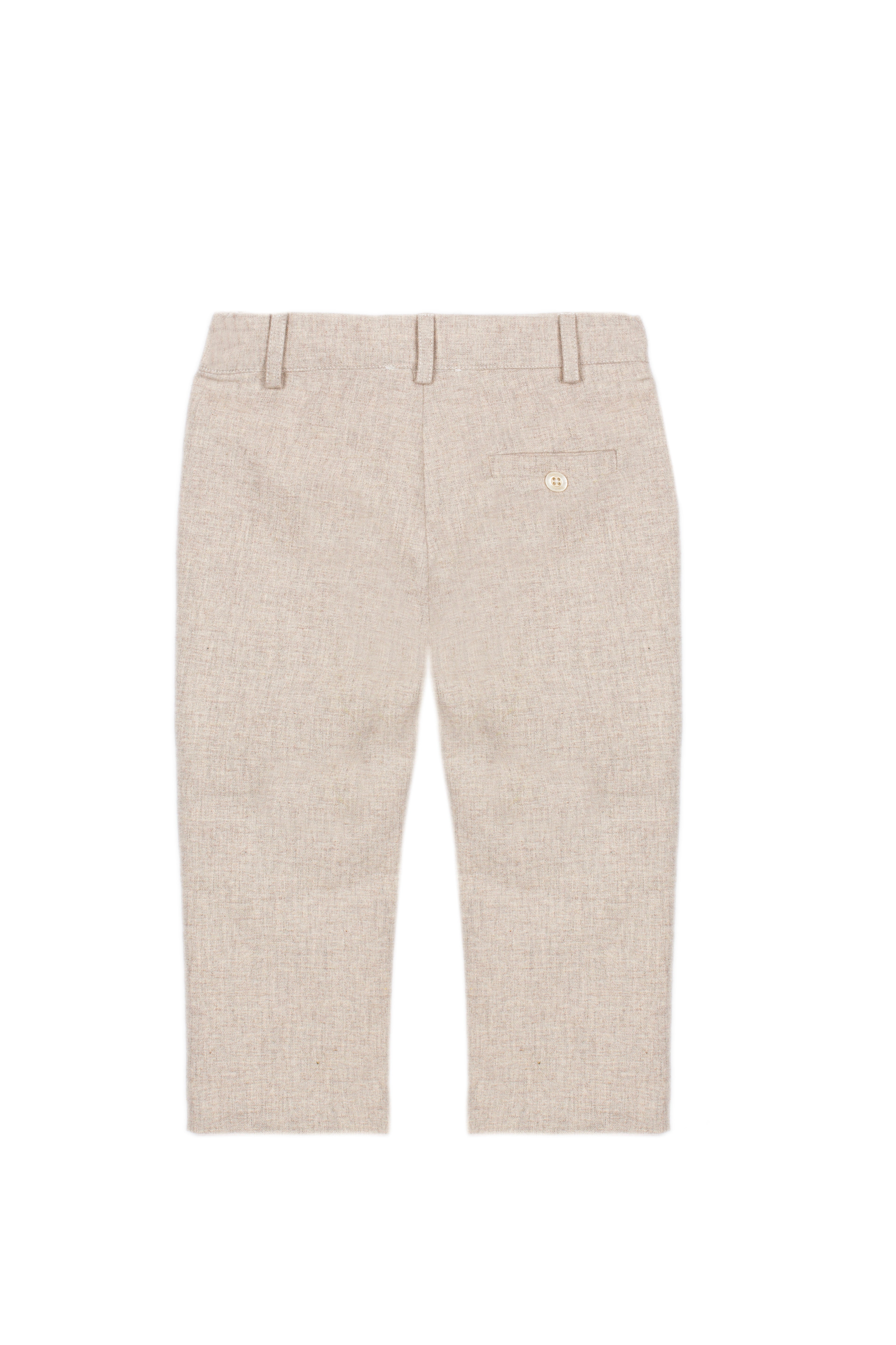 Conjunto camisa xadrez e calça flanela bege de menino da Patachou "Brown grey"