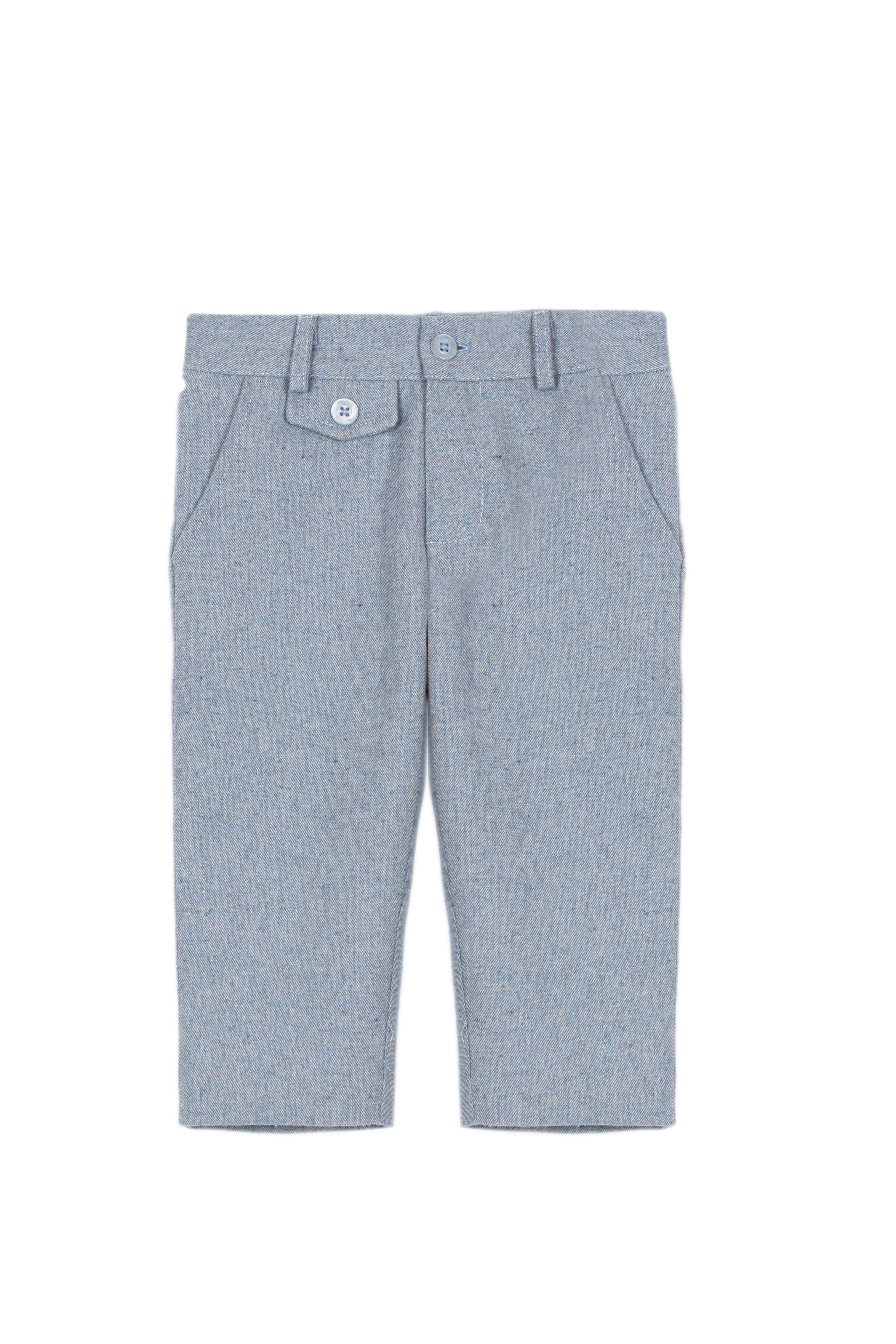 Conjunto camisola em malha azul-claro e calça azul flanela da Patachou "Blue"