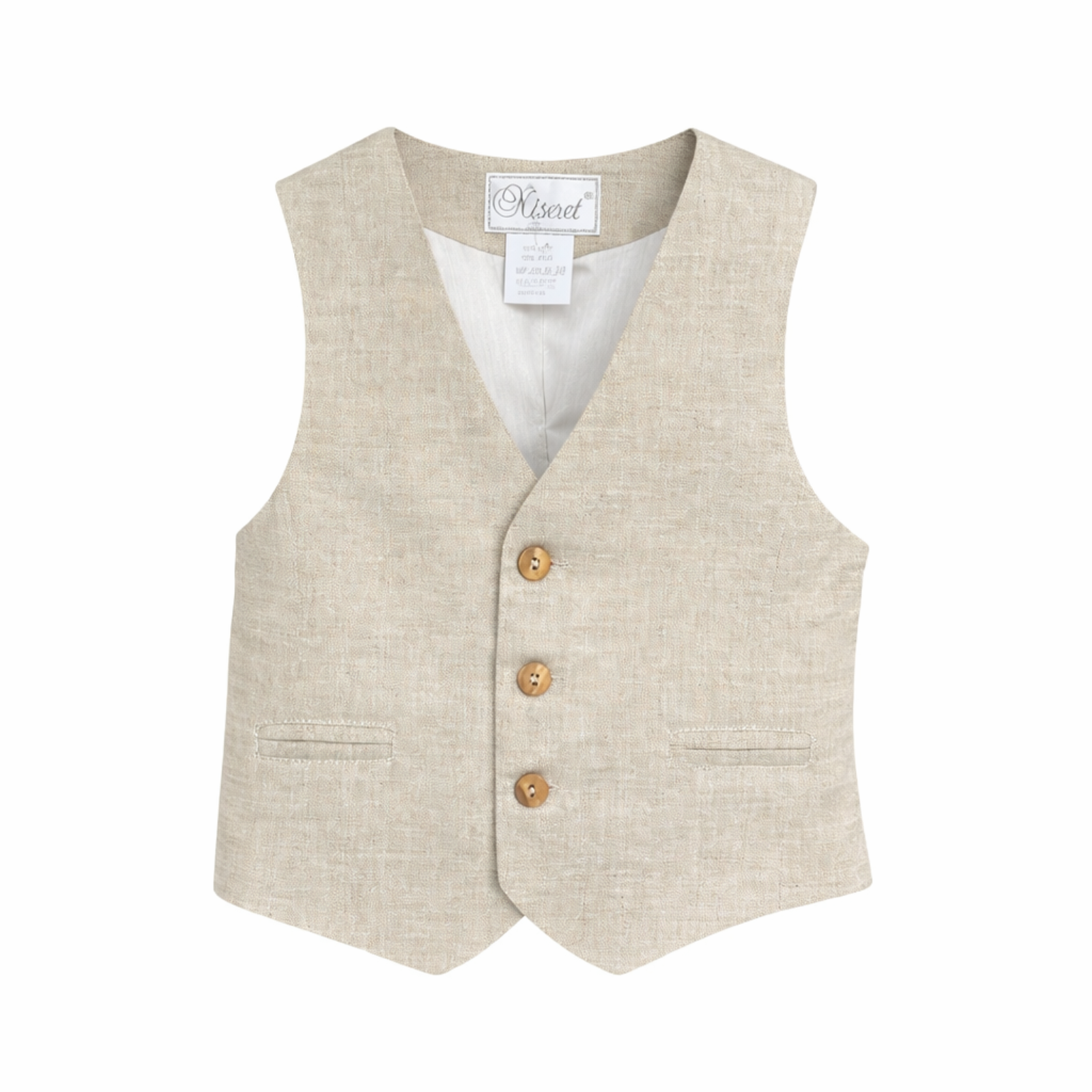 Colete linho bege cerimónia da Niseret