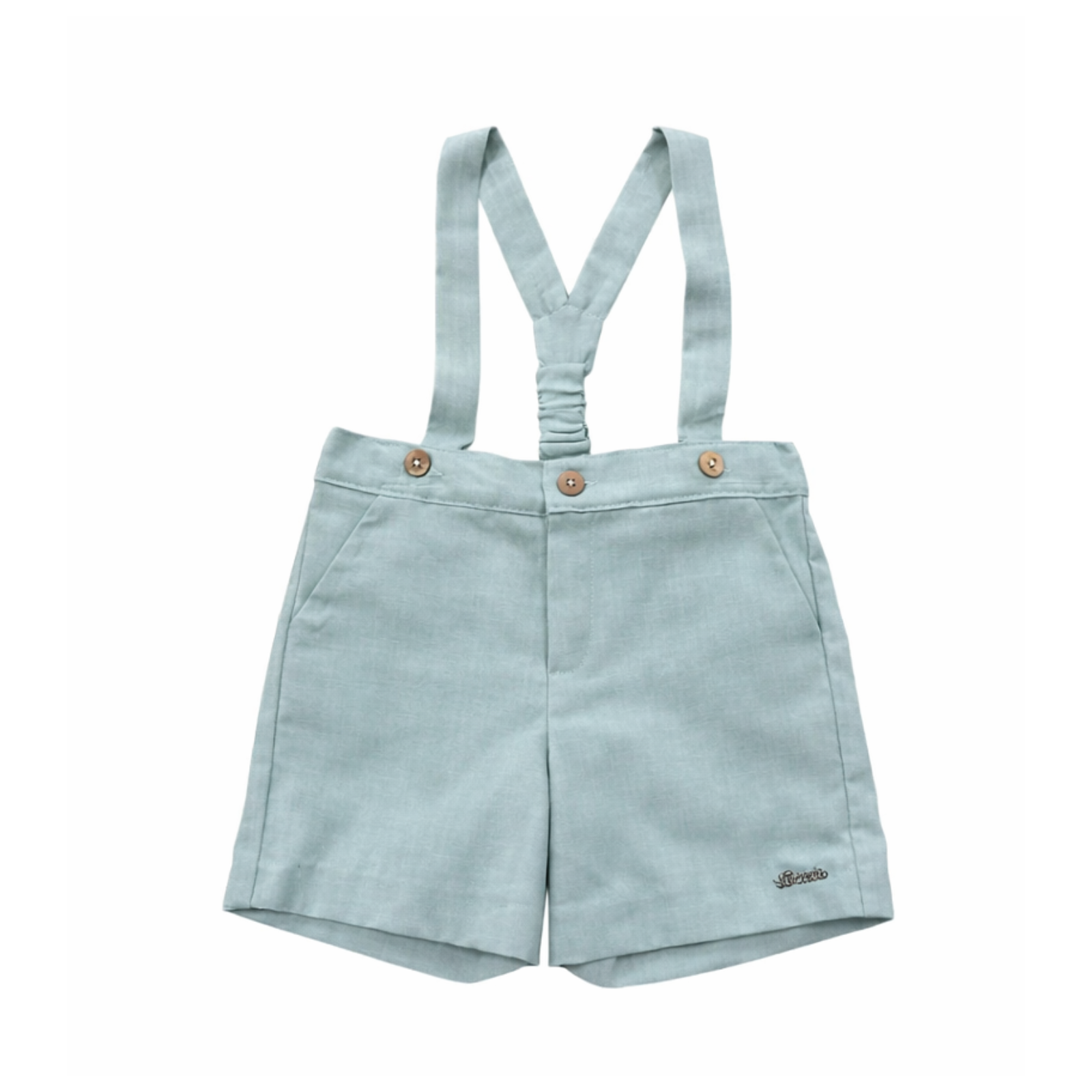 Calção em linho verde água com alças para cerimonia da Niseret