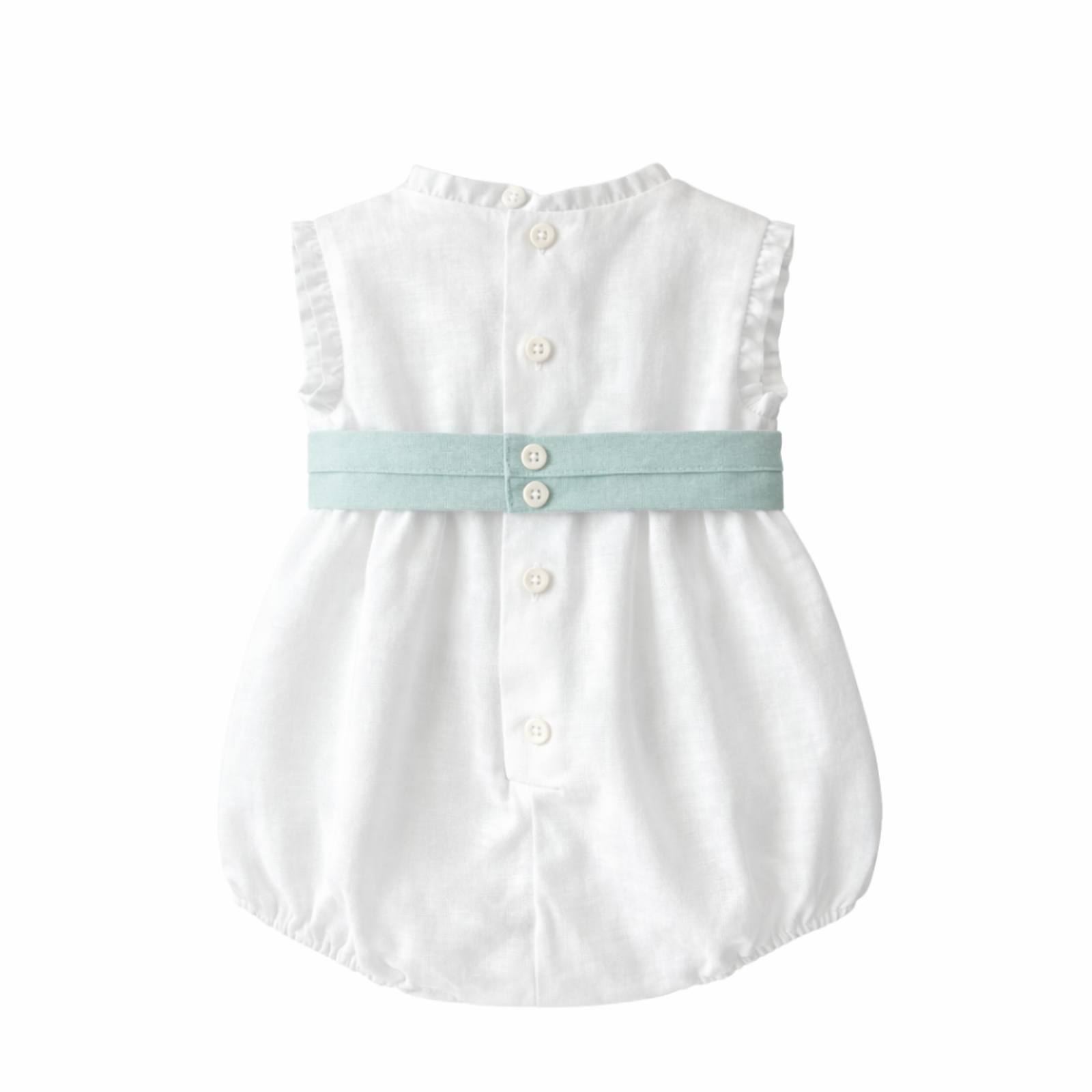 Fofo em linho com faixa verde a contrastar da Niseret