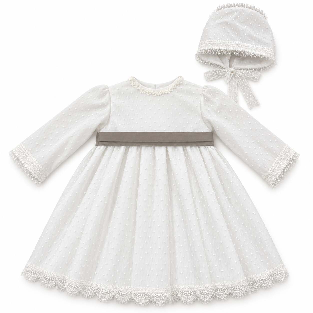 Vestido tule com faixa veludo de cerimónia da Niseret