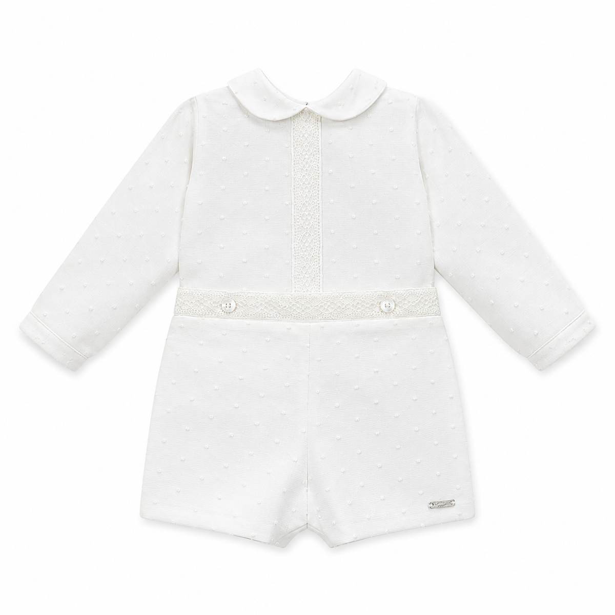 Conjunto blusa e calção de organza e plumeti de cerimónia da Niseret