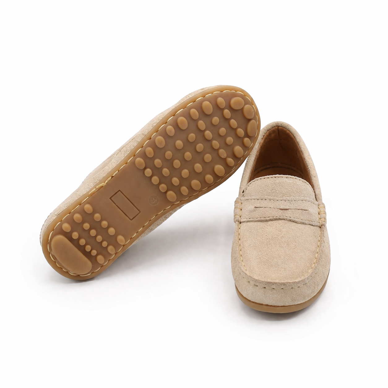 Mocassins camurça bege Mania do Pé