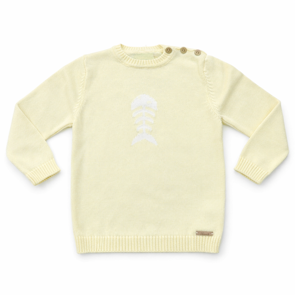 Camisola de malha amarela para menino da Martín Aranda "Otawwa"