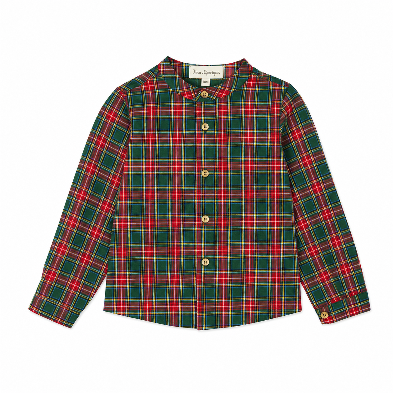 Camisa verde xadrez menino da Fina Ejerique