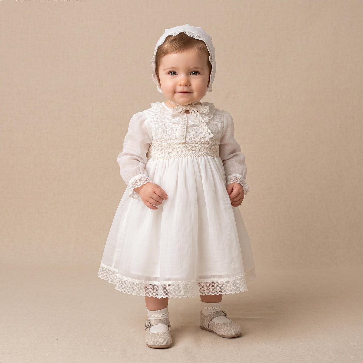 Vestido com favos de mel para cerimónia da Niseret