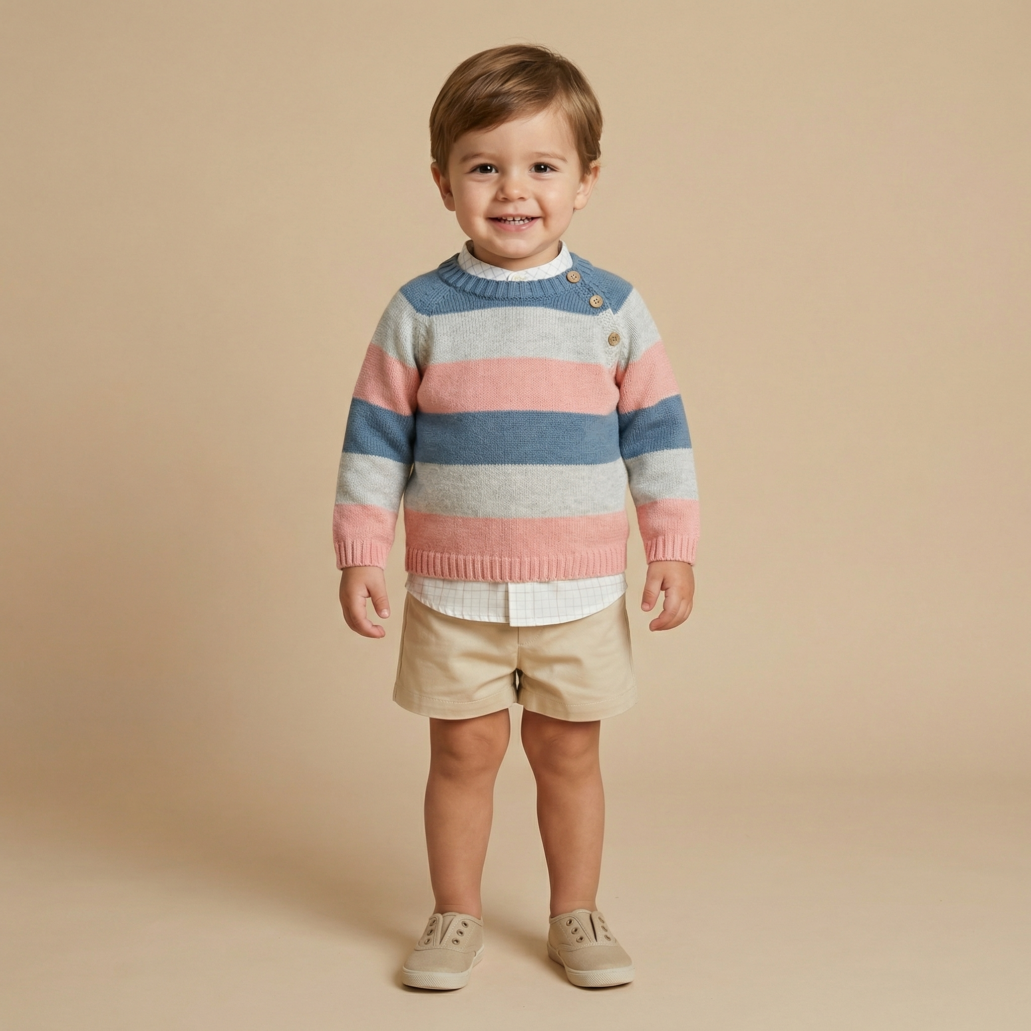 Camisola em malha riscas multicolor da Fina Ejerique"PINK"