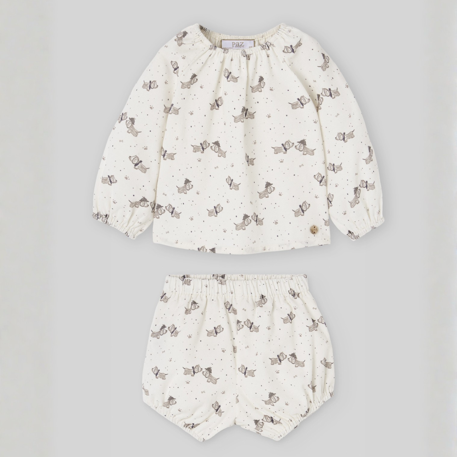 Conjunto calção e blusa estampada da Paz Rodriguez "Noz"