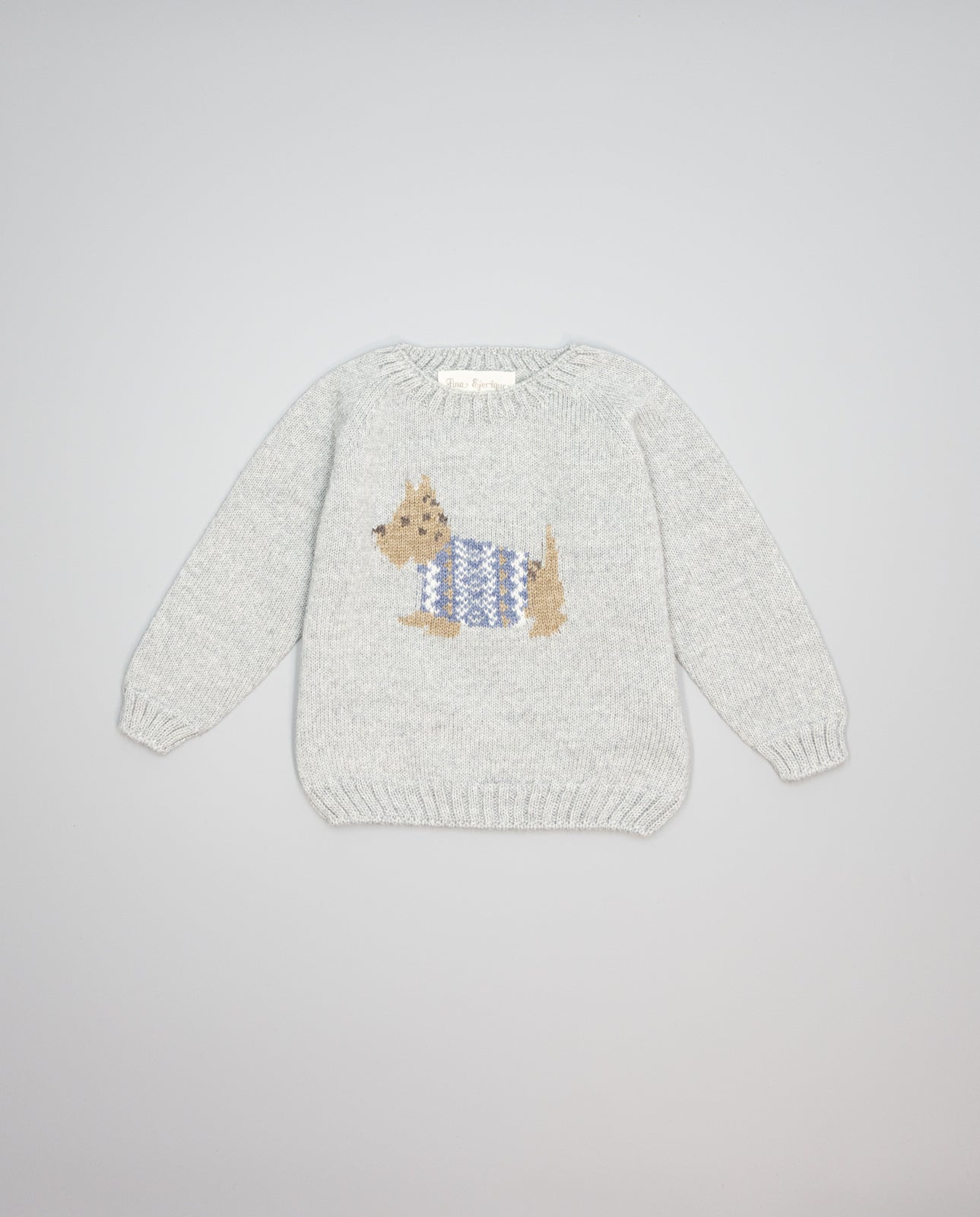 Camisola em malha cor cinza com cãozinho da Fina Ejerique "Blue"