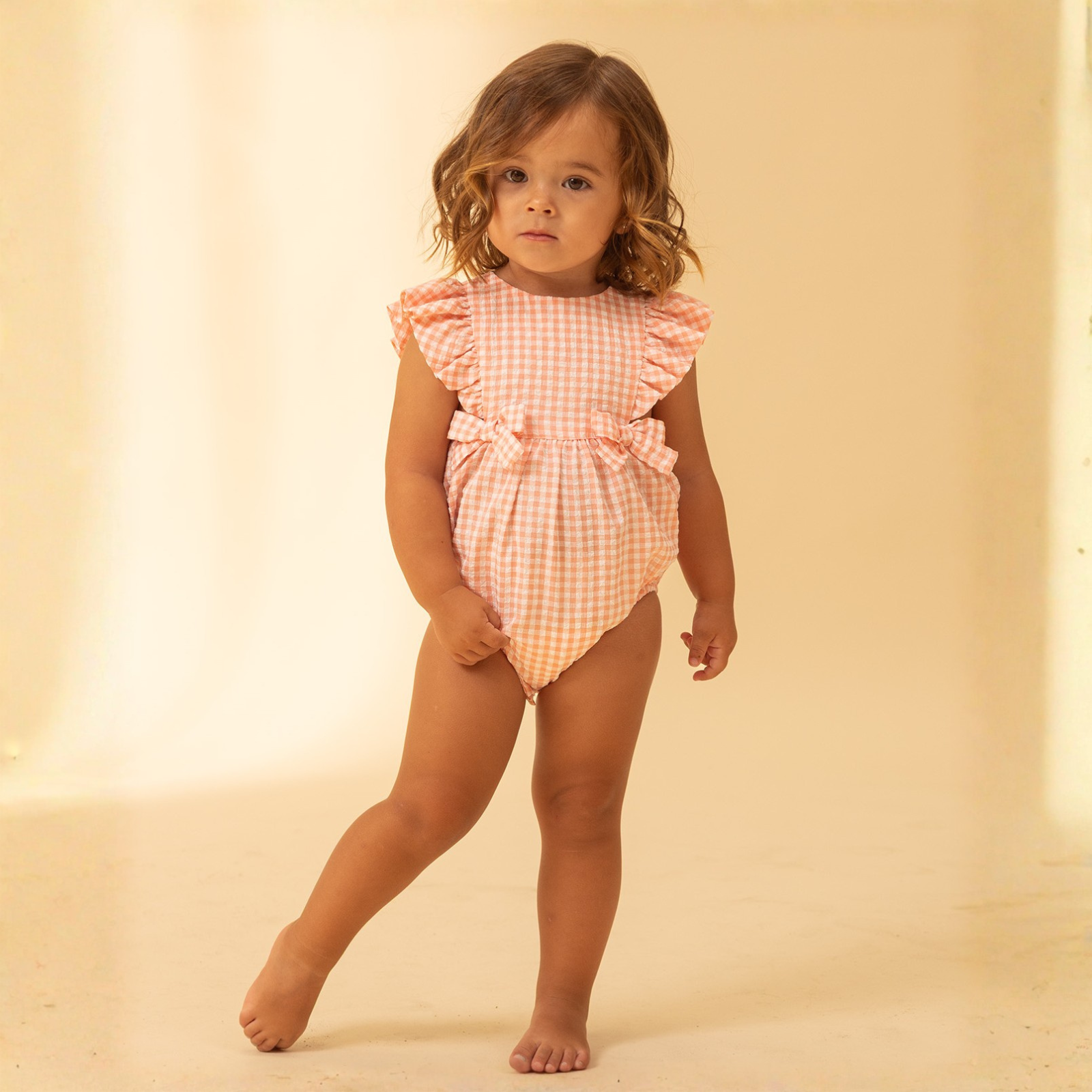 Fofo vichy cor salmão para menina Fina Ejerique "PINK"