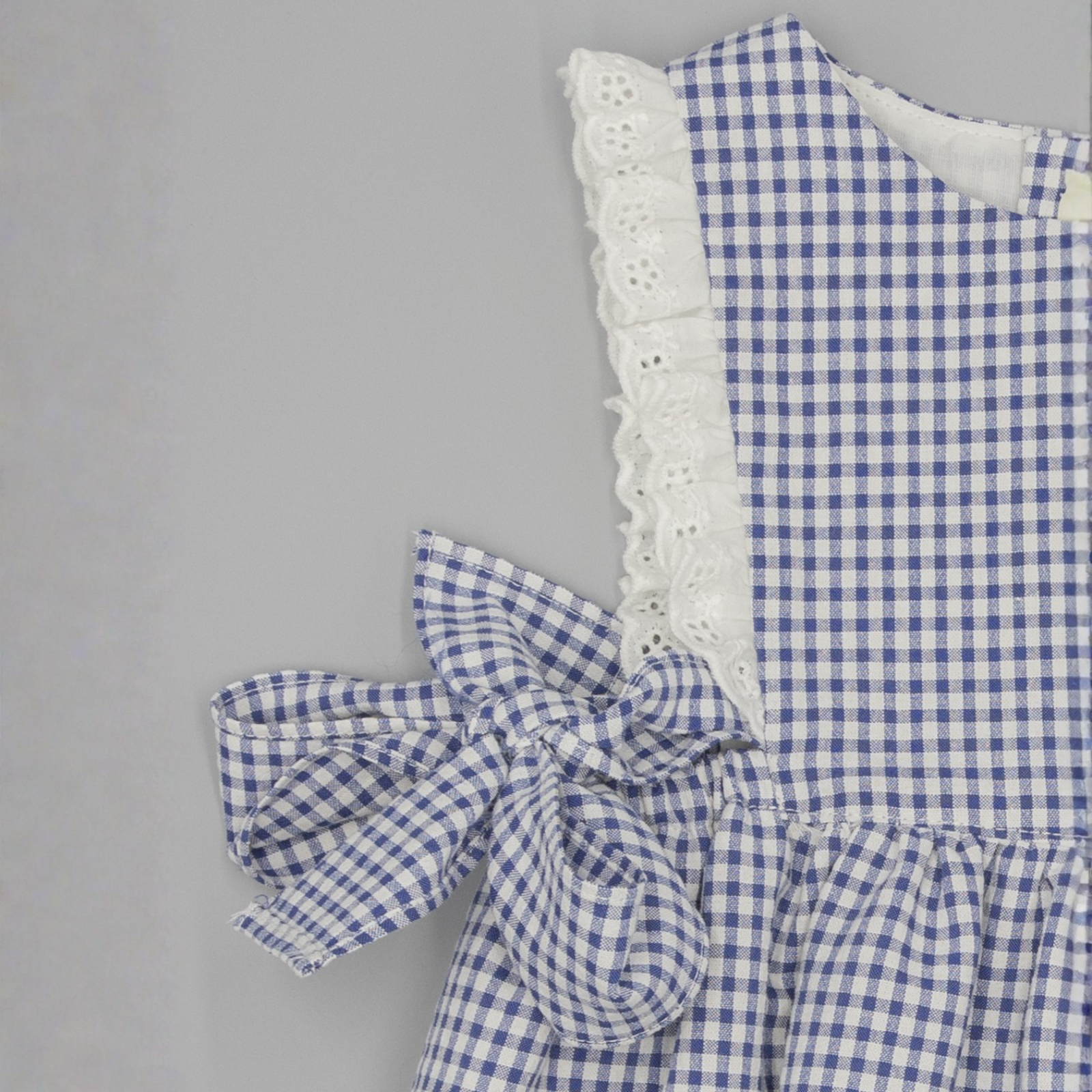 Vestido e tapa fraldas vichy azul marinho Fina Ejerique "NAVY"