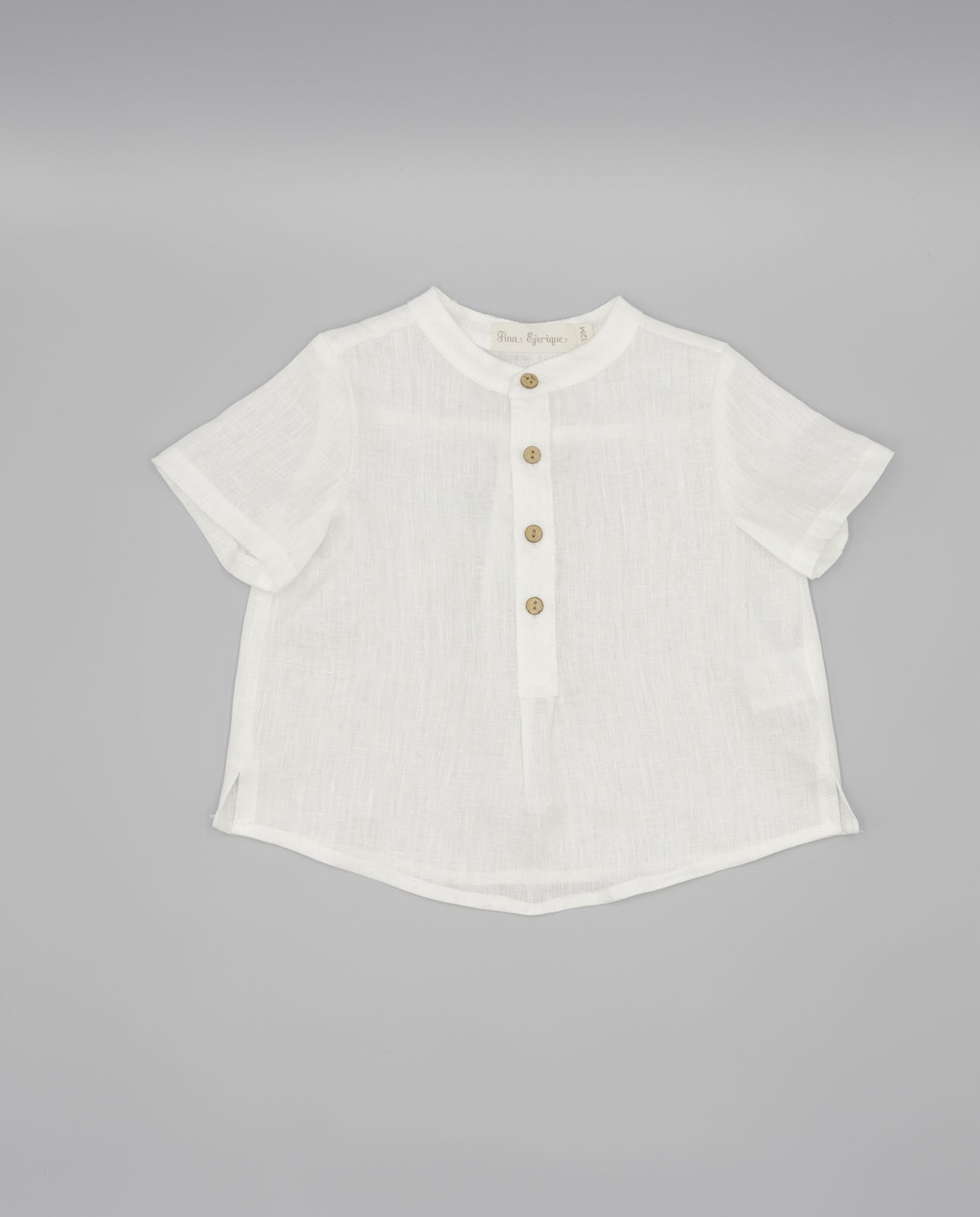 Conjunto bege para menino e camisa de linho da Fina Ejerique "NATURAL PINK"