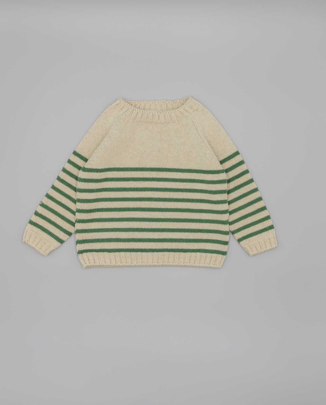 Camisola em malha riscas bege e verde da Fina Ejerique "VERDE"