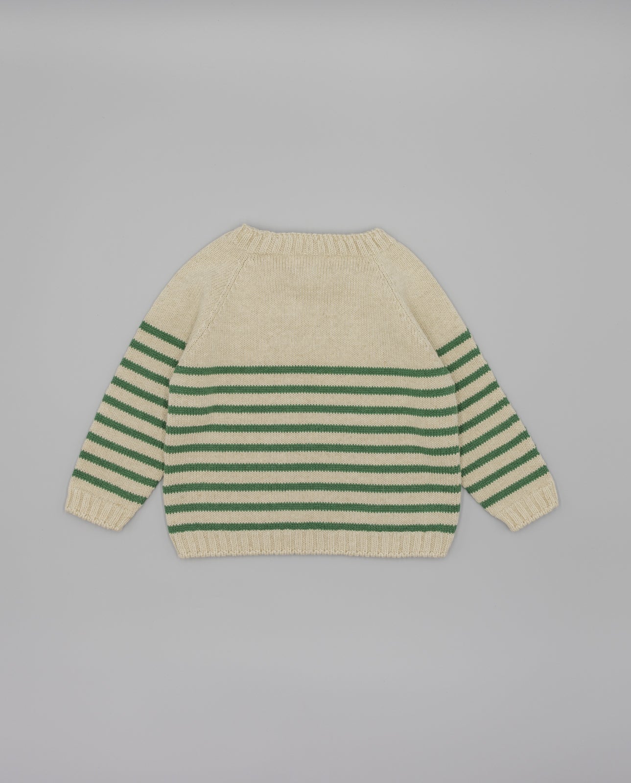 Camisola em malha riscas bege e verde da Fina Ejerique "VERDE"