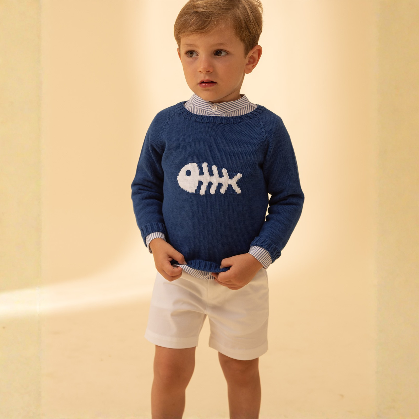 Camisola em malha azul marinho da Fina Ejerique "NAVY"