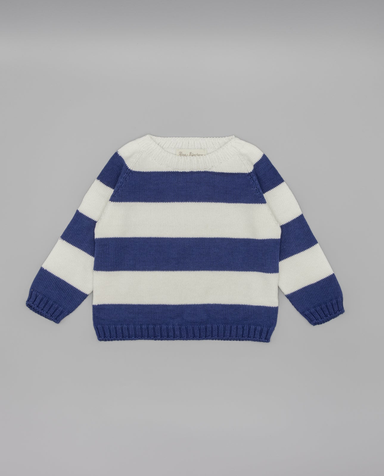 Camisola de malha riscas bege e azul marinho da Fina Ejerique "NANY"