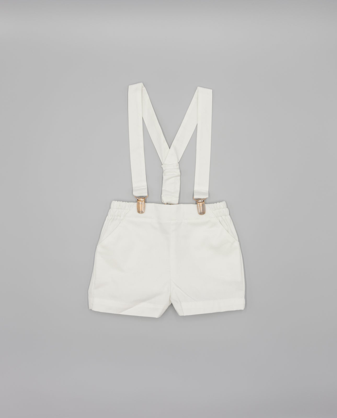 Conjunto camisa xadrez tom salmão e calção com alças em sarga da Fina Ejerique "PINK"