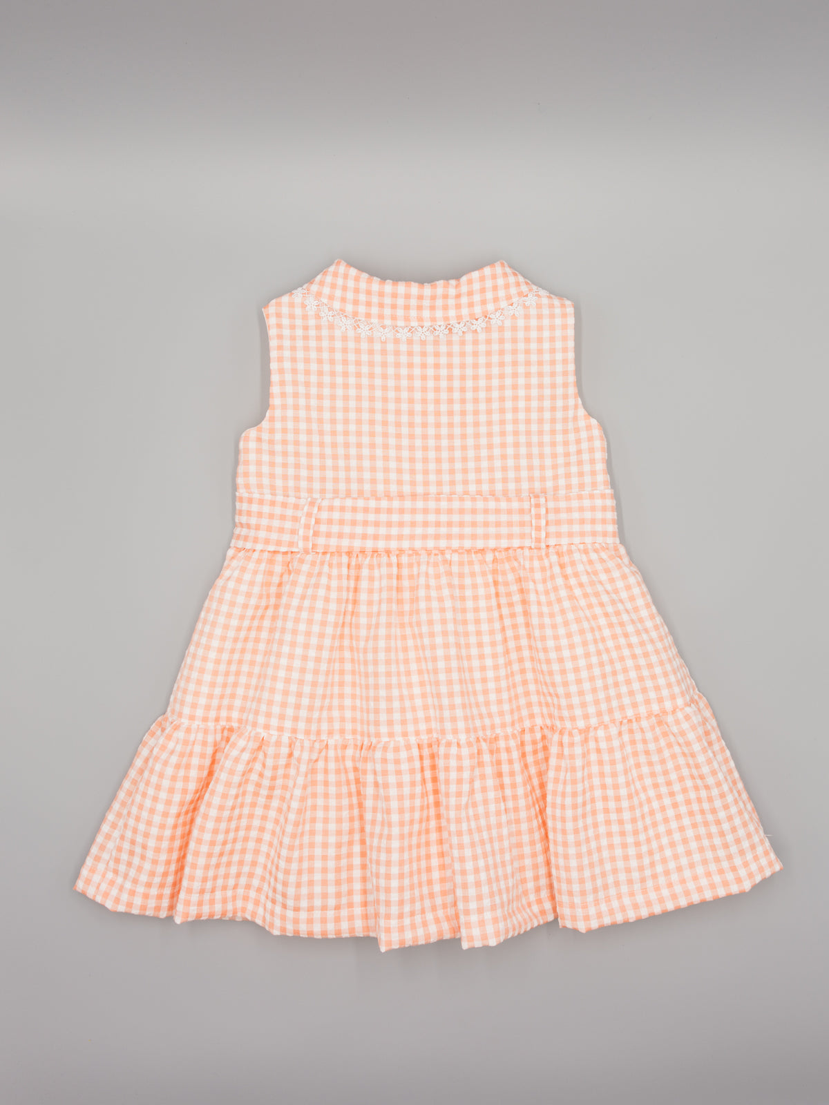 Vestido camiseiro vichy cor salão para menina da Fina Ejerique "PINK"