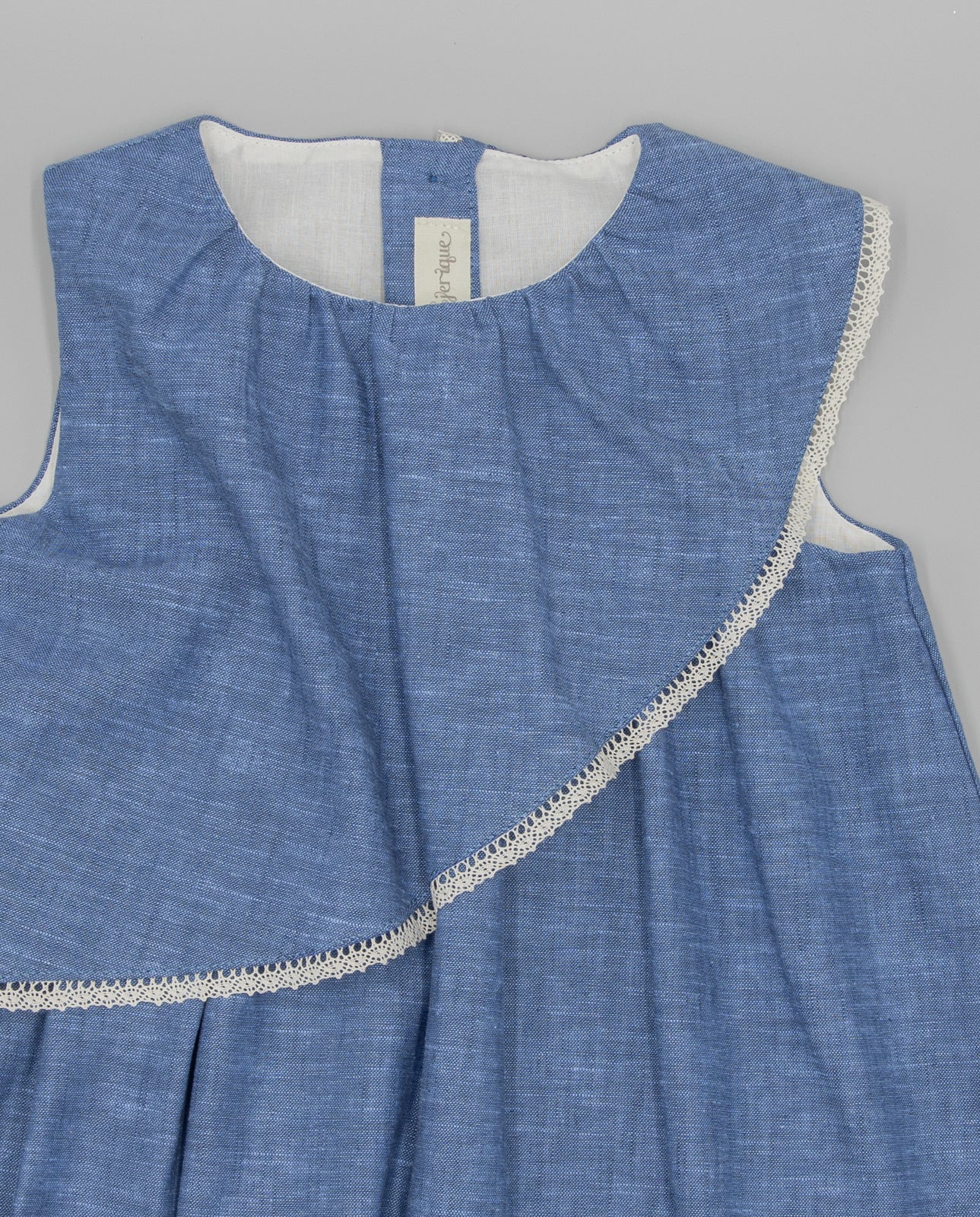 Vestido de chama azul para menina da Fina Ejerique "NAVY"