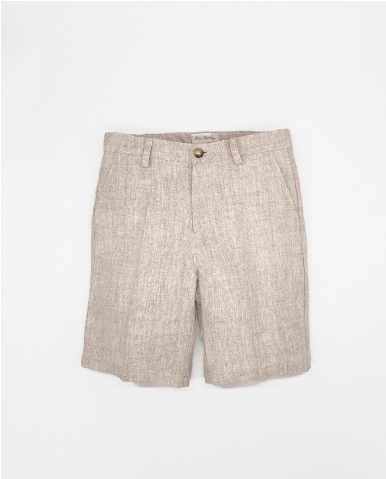 Calção de linho bege para menino da Fina Ejerique