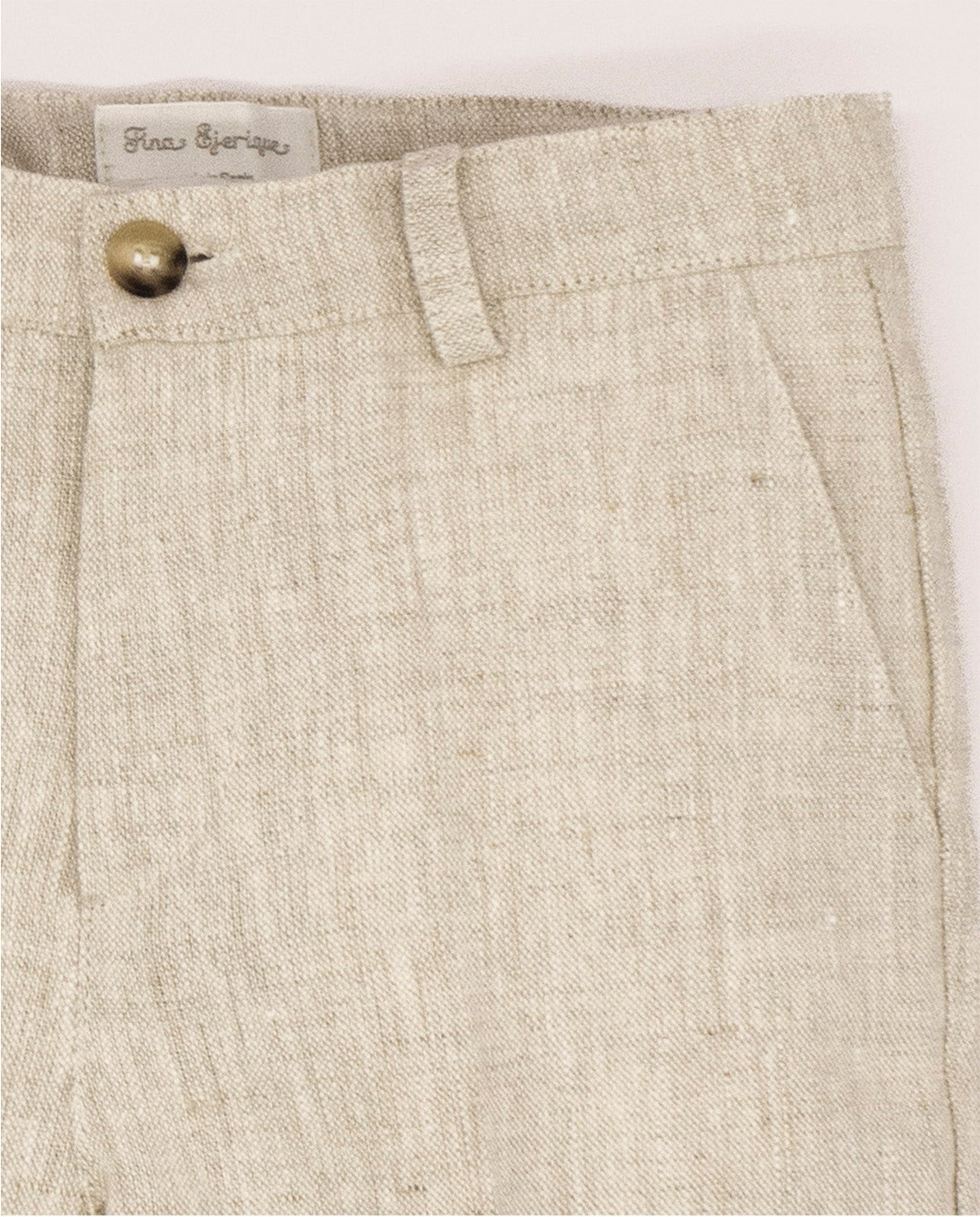 Calção de linho bege para menino da Fina Ejerique