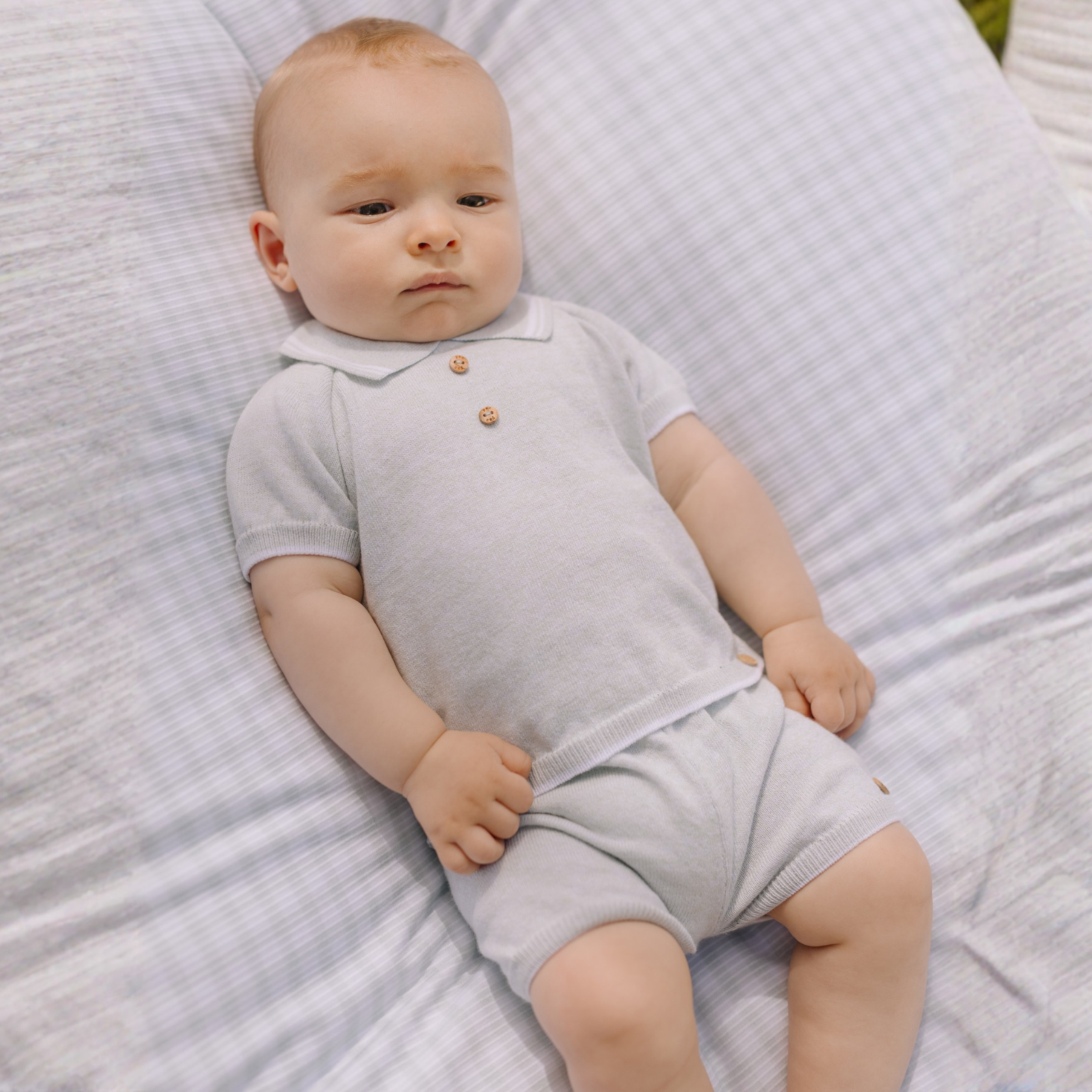 Conjunto camisola e calção verde bebé menino da Paz Rodriguez "Noray"