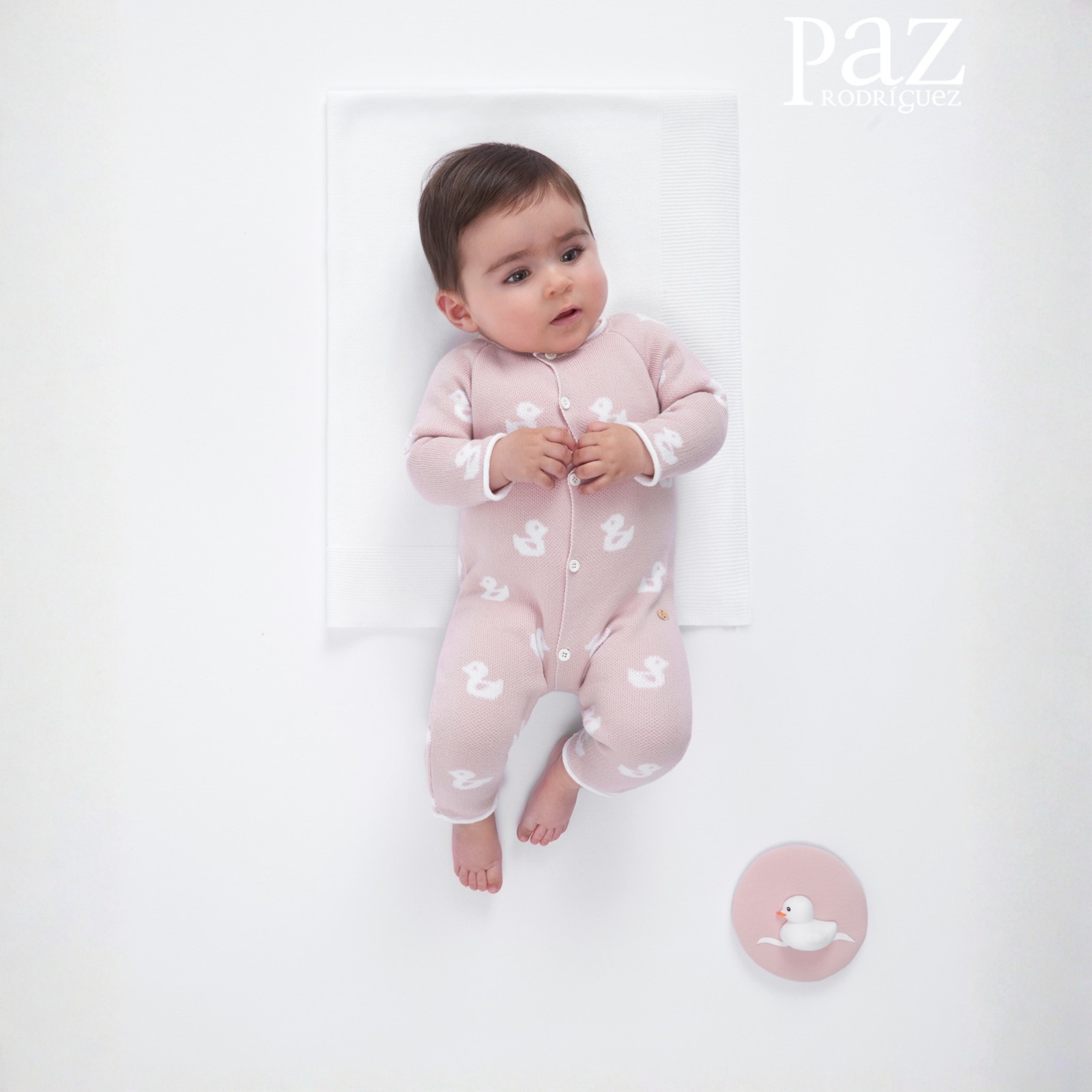 Babygrow malha rosa da Paz Rodriguez "Cua Cua"