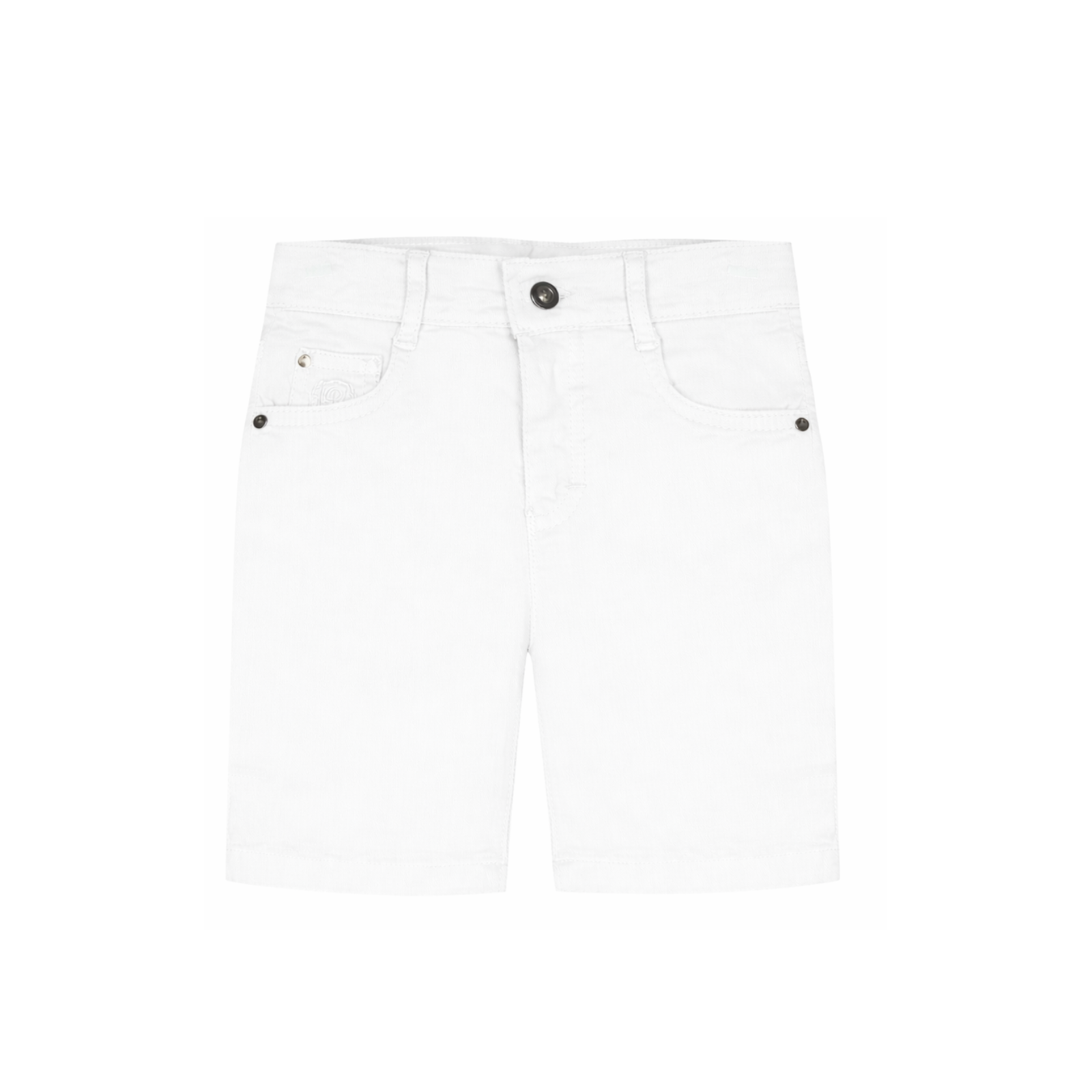 Conjunto camisa as riscas  e calção branco da Patachou "Soft Blue"