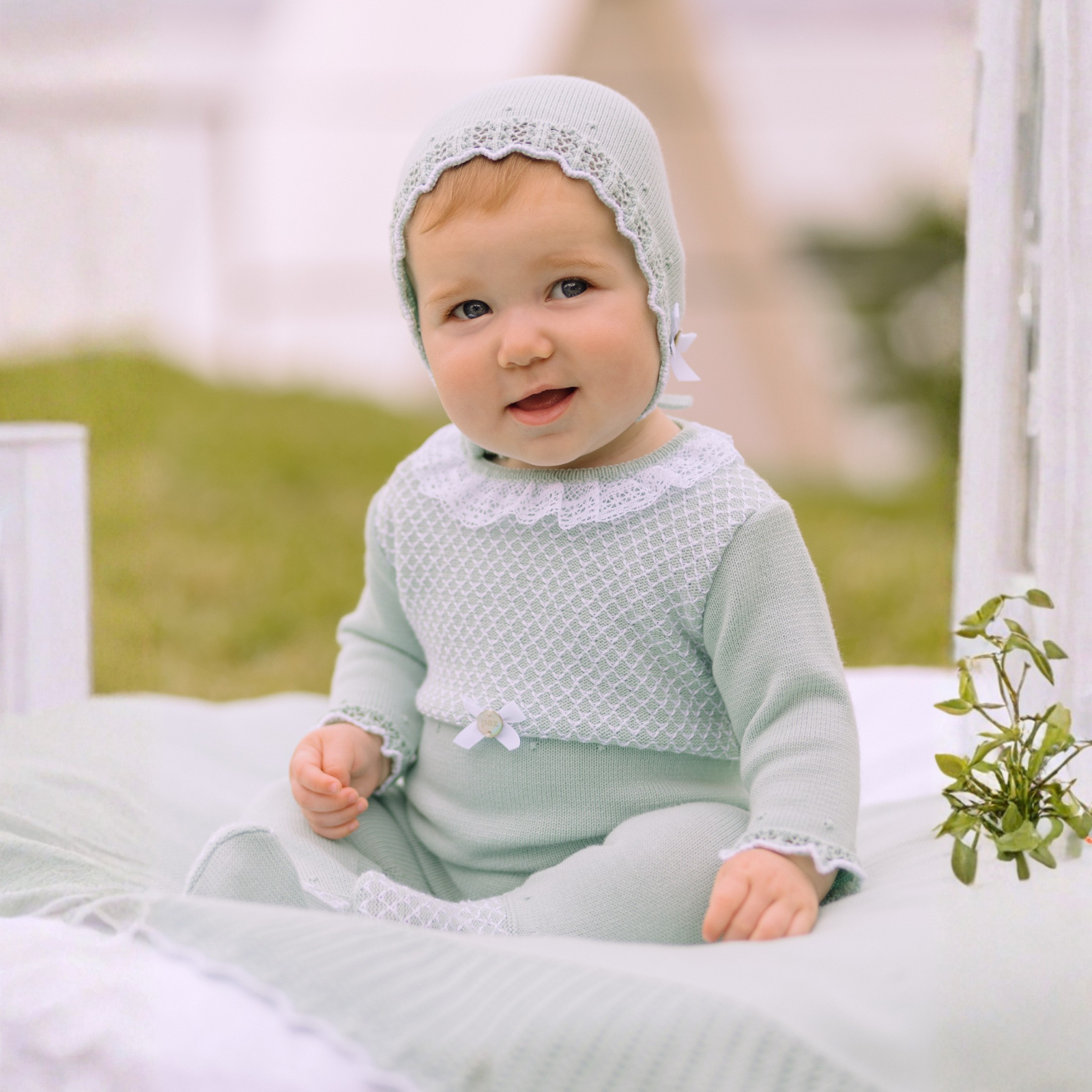 Babygrow em malha verde da Paz Rodriguez "Cauce"