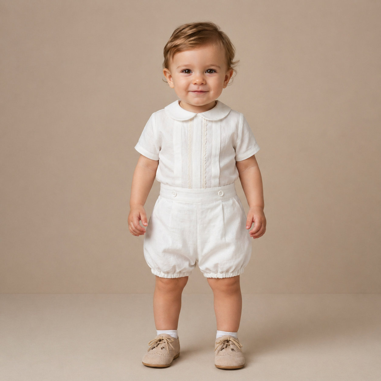 Conjunto blusa com renda e calção pérola "The Baby Concept"