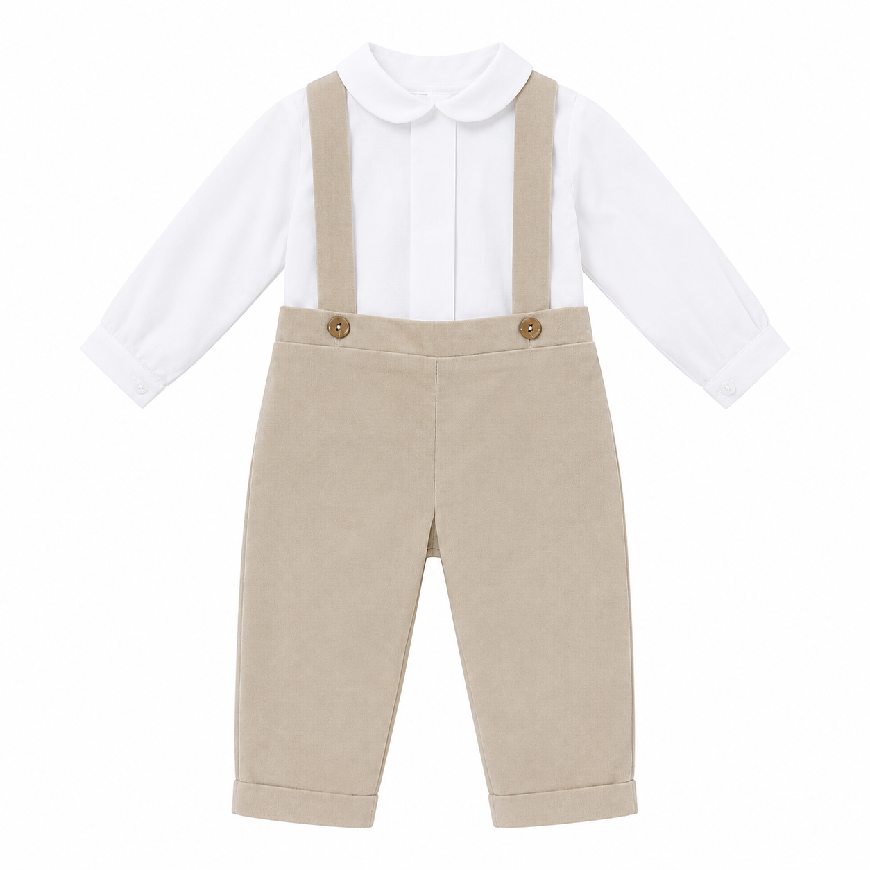 Conjunto blusa e calça com alça bege da Niseret