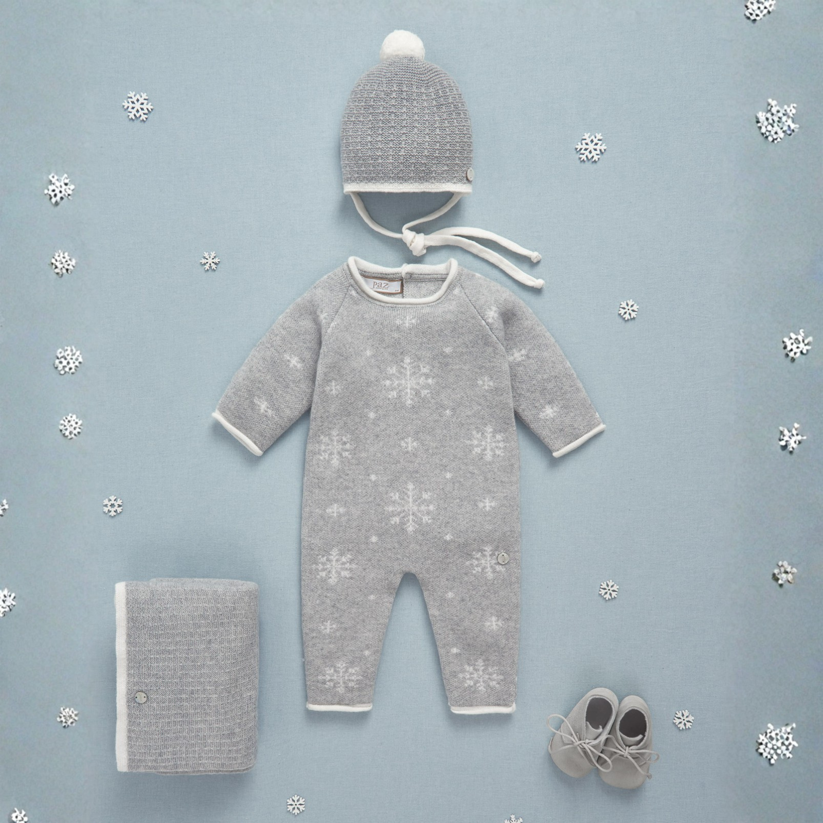 Babygrow em malha cinza da Paz Rodriguez "Neve"