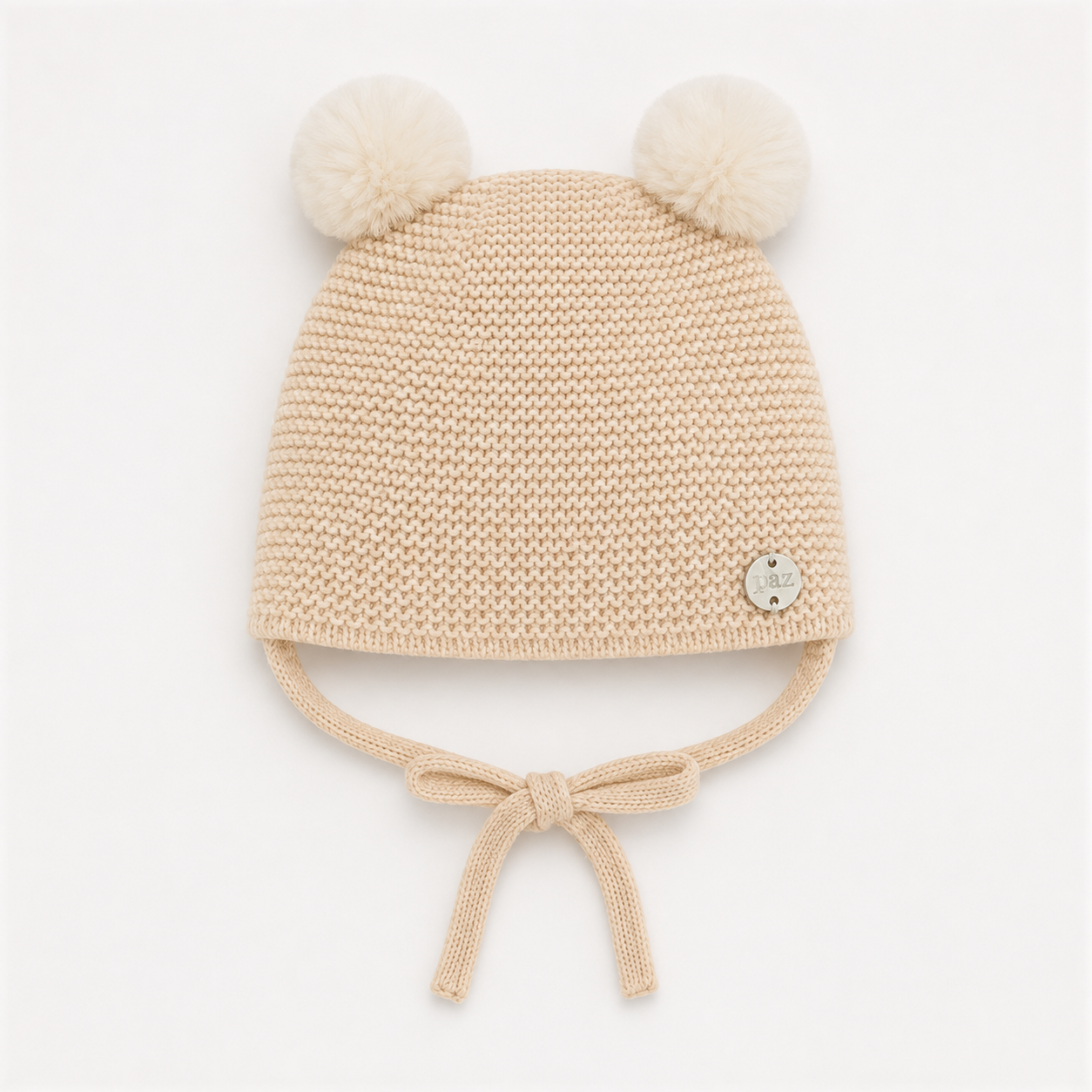 Gorro com pompons bege da Paz Rodriguez "Mel"