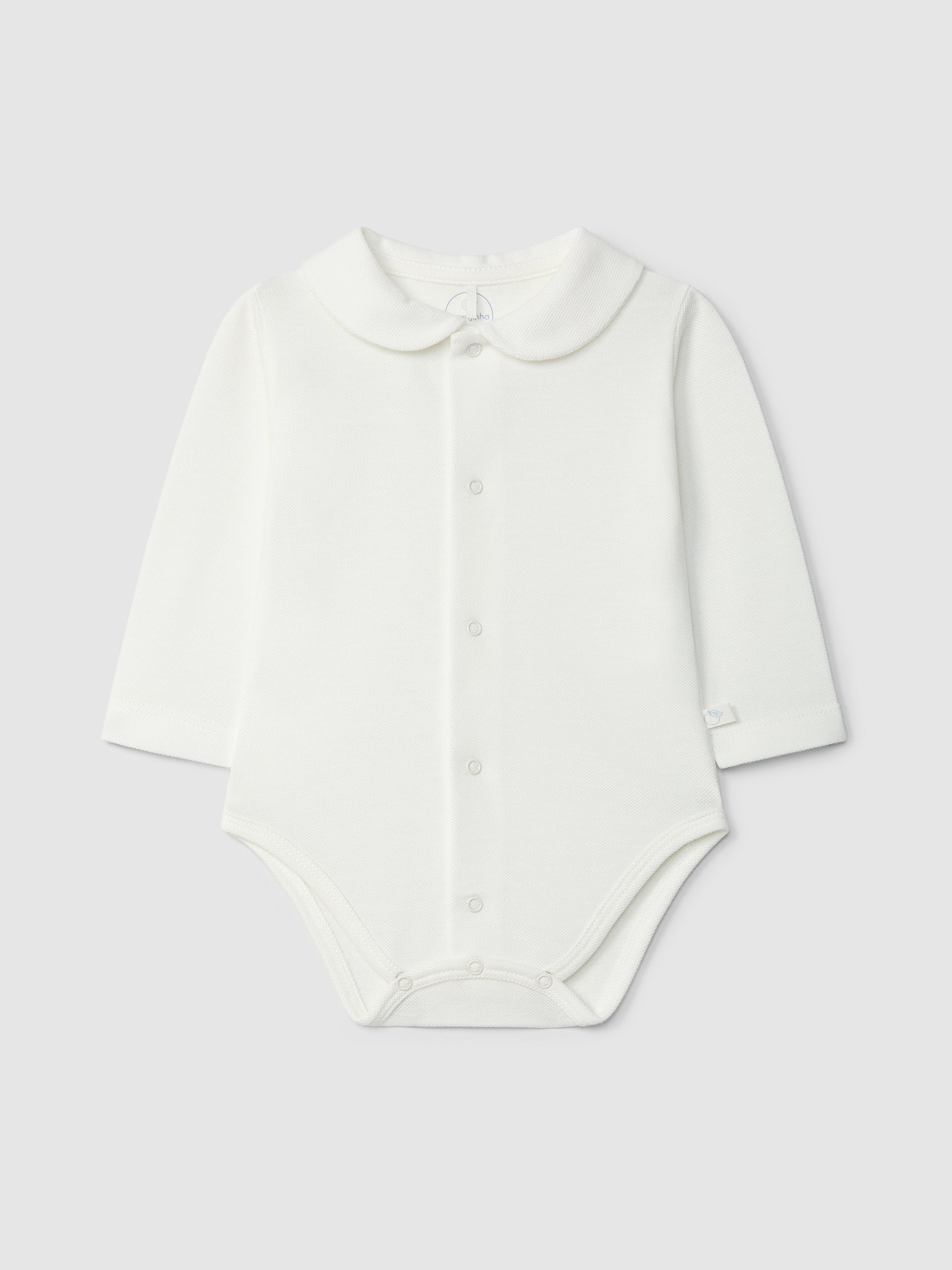 Body branco em piquet gola redonda da Laranjinha