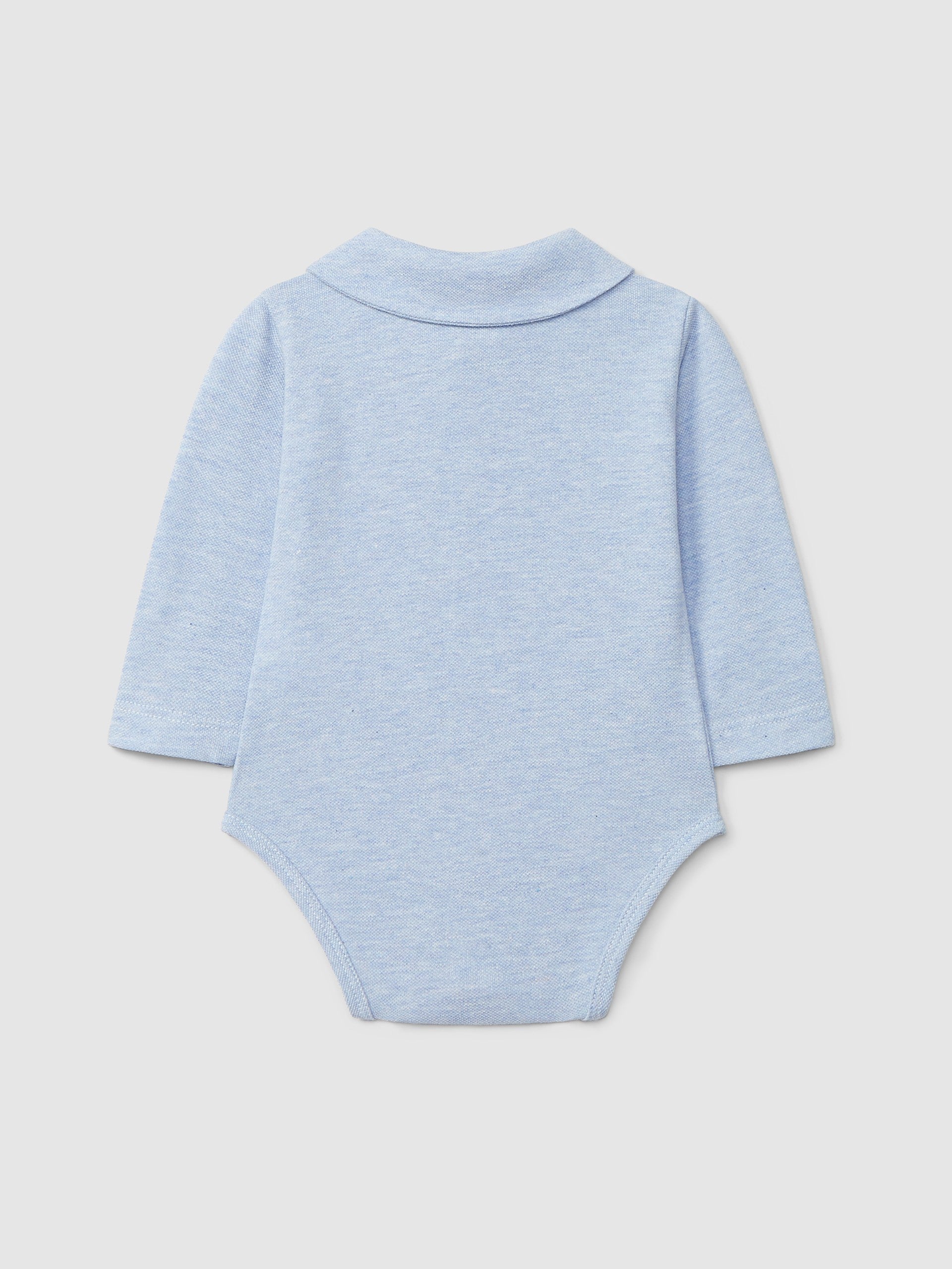 Body azul em piquet gola redonda da Laranjinha