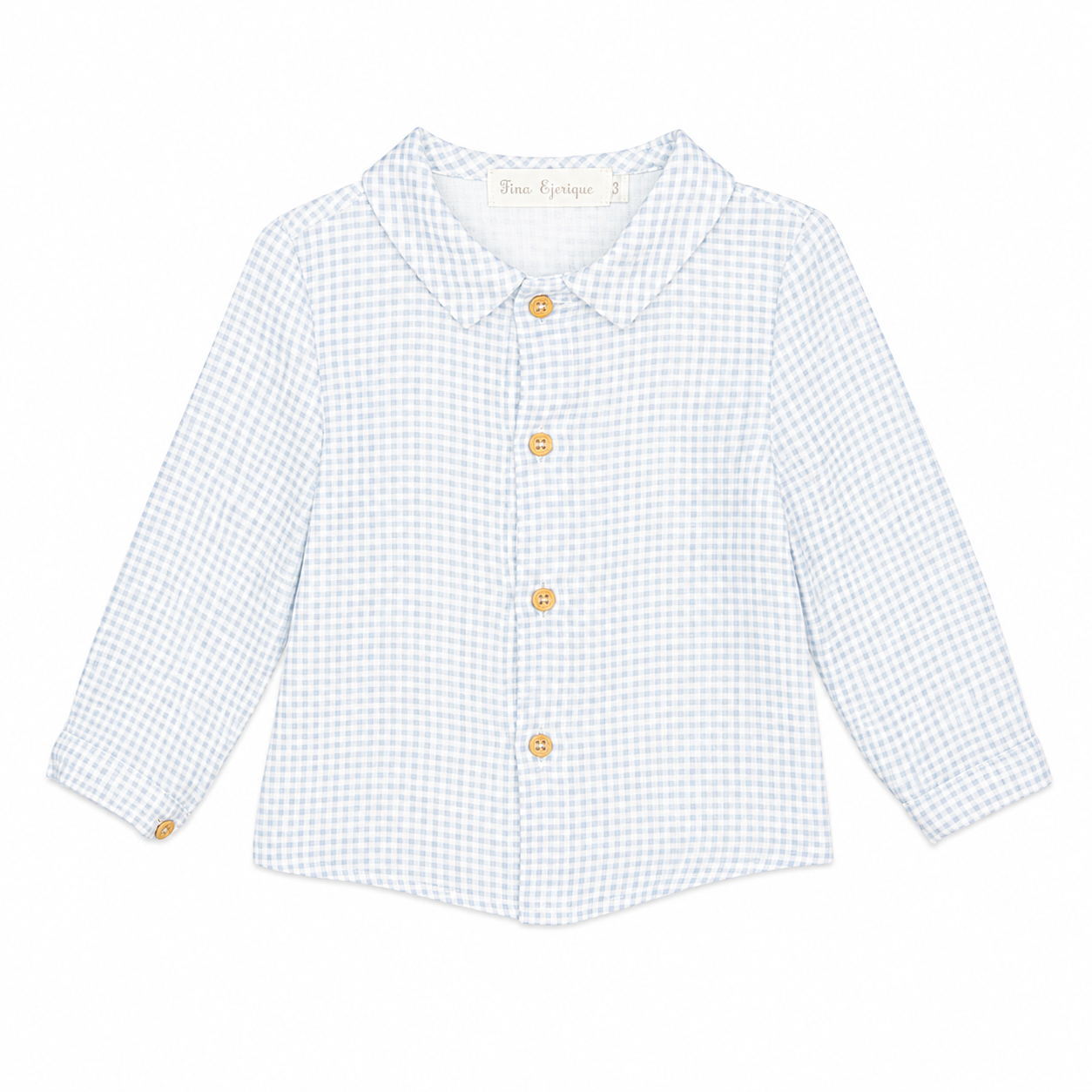 Conjunto camisa xadrez azul e calça em bombazine azul "Blue"