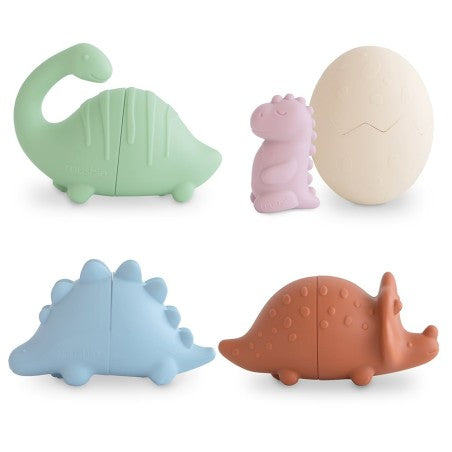 Brinquedos banho dinossauros 4 unidades da Mushie
