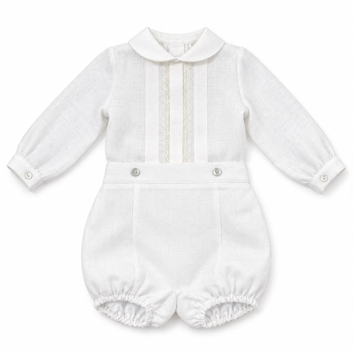 Conjunto blusa manga comprida com renda e calção perola "The Baby Concept"