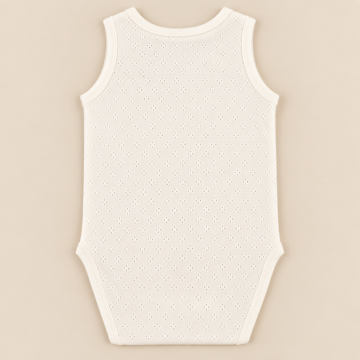 Body perola picotado com manga cava da The Baby Concept
