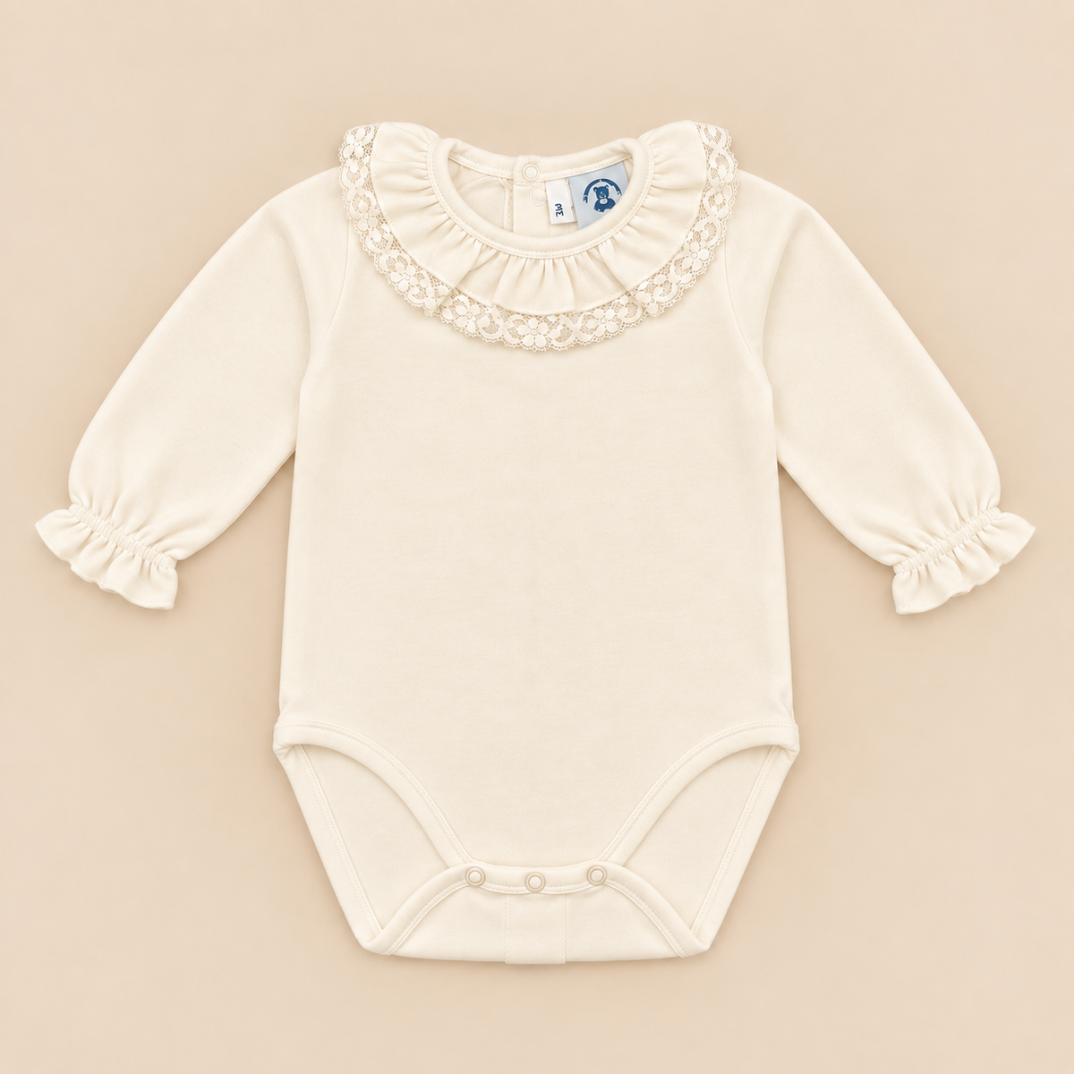 Body perola com renda valenciana da The Baby Concept
