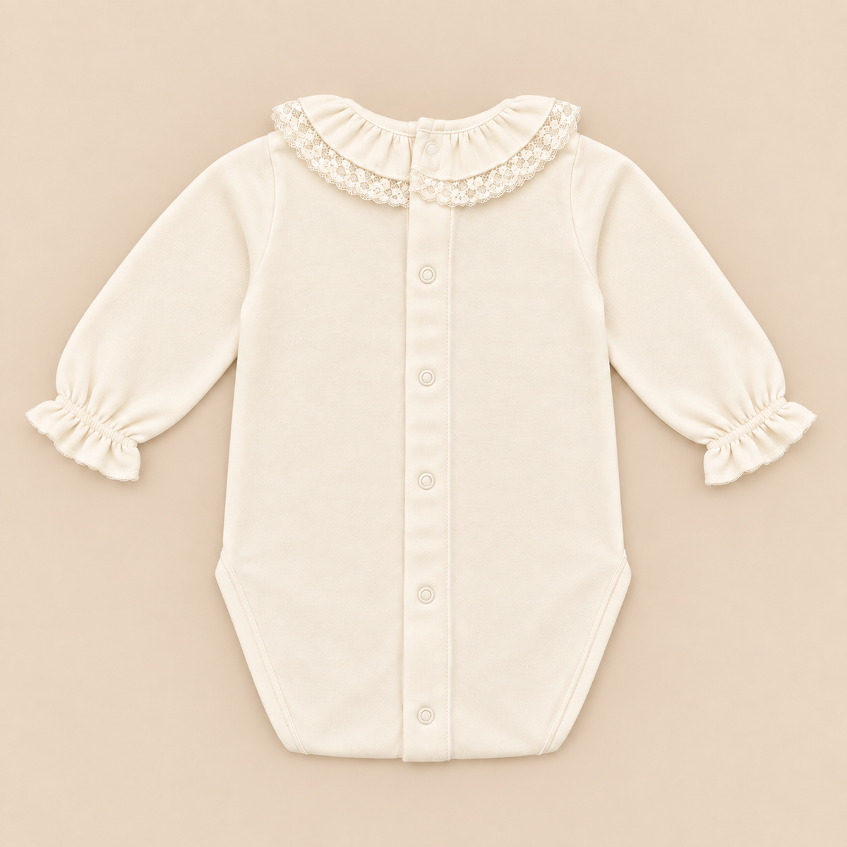 Body perola com renda valenciana da The Baby Concept