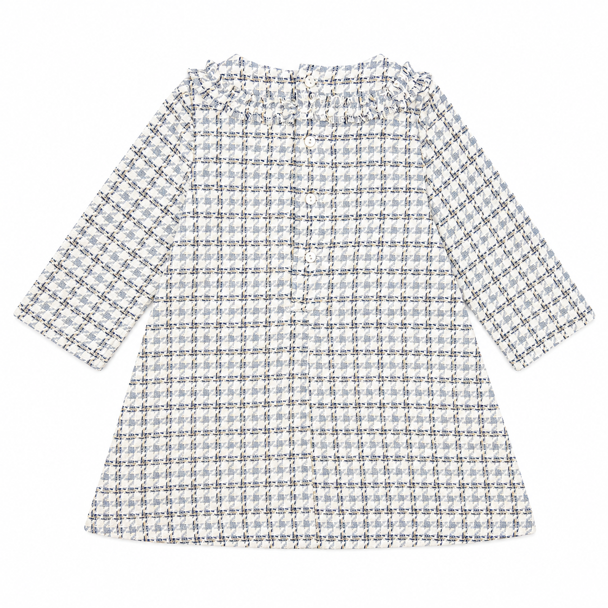 Vestido azul xadrez para bebé menina da Fina Ejerique copia